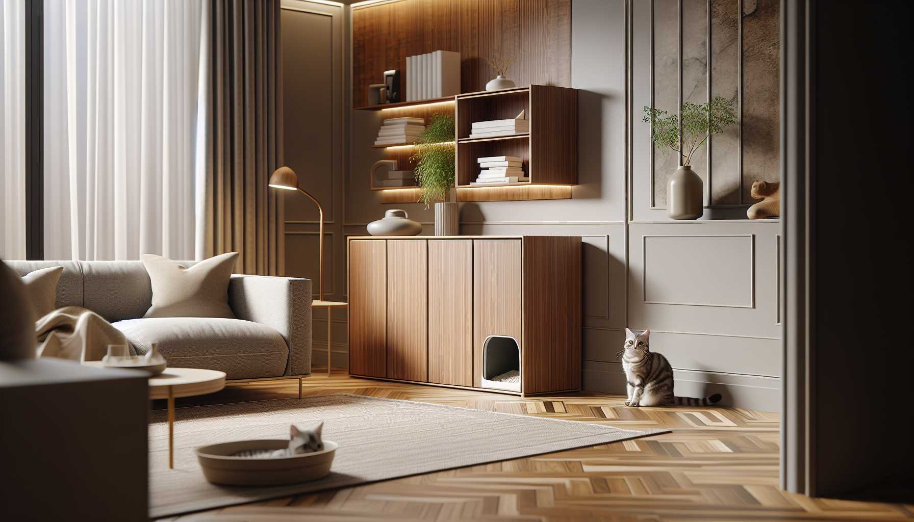 Stilvolle Designer-Katzenklos: Nahtlose Integration in die Wohnraumgestaltung