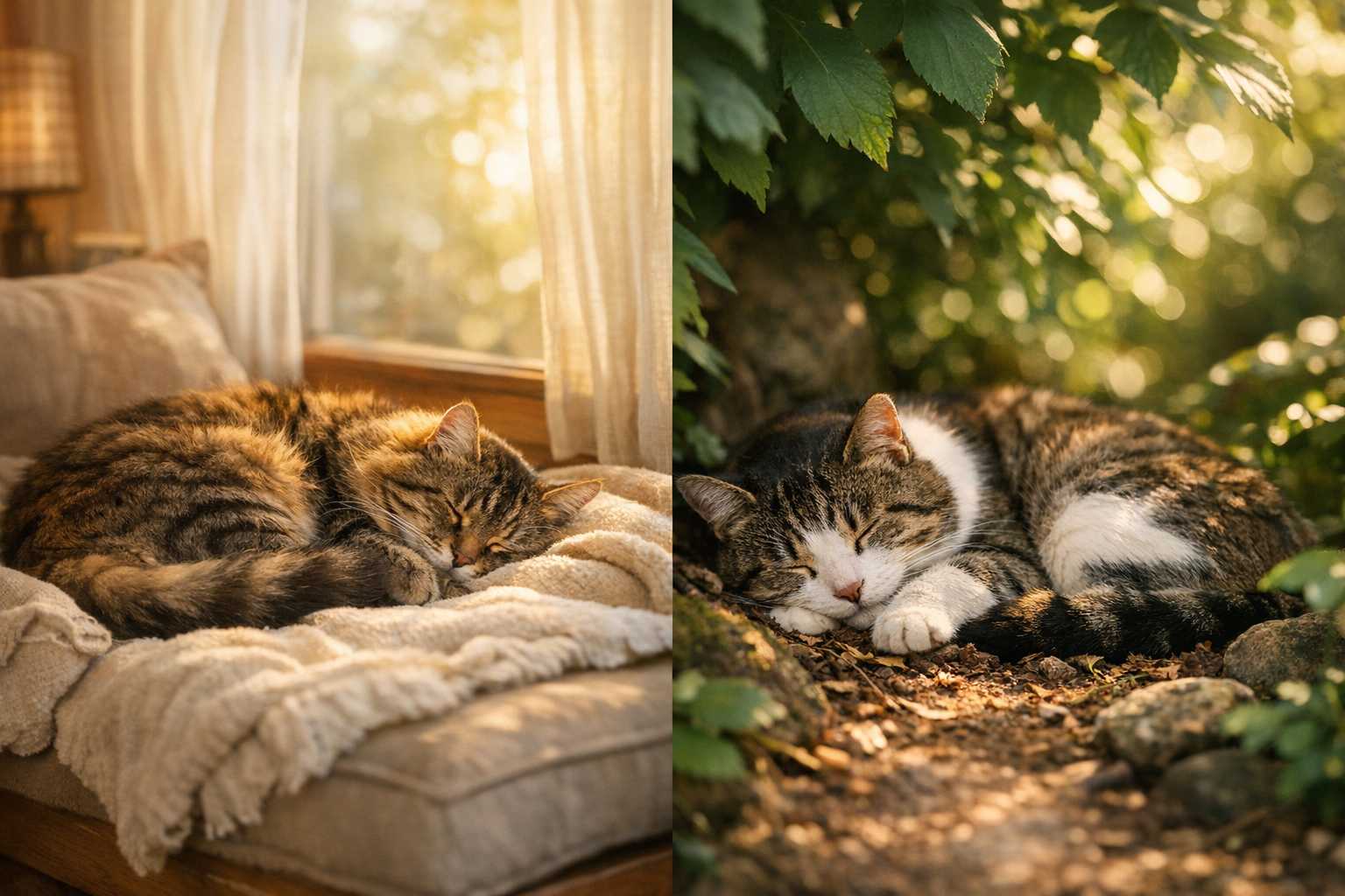 Comment l’environnement influence les habitudes de sommeil des chats d’intérieur et d’extérieur