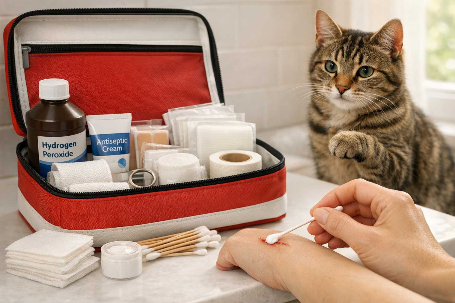 Erste-Hilfe-Leitfaden: Katzenkratzwunden richtig behandeln und heilen