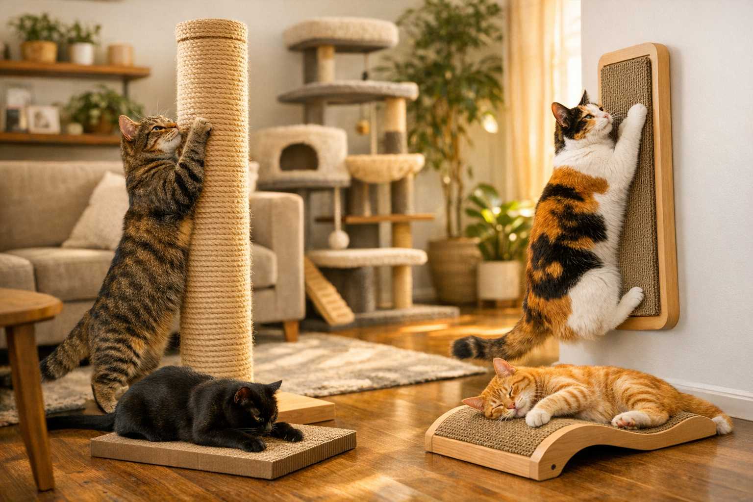 Kratzmöglichkeiten in Mehrkatzen-Haushalten: Der ultimative Leitfaden